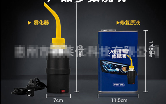 Headlight Restoration Kit - Repair Fluid and Tools